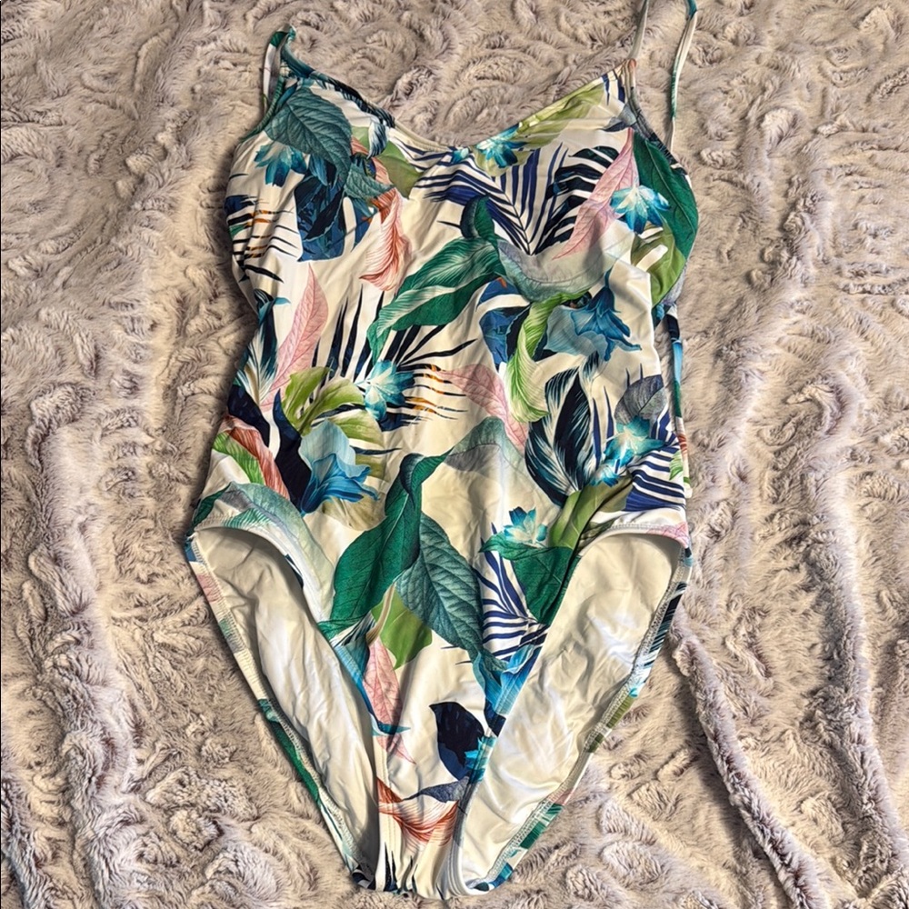 Tropical Print One-Piece Swimsuit